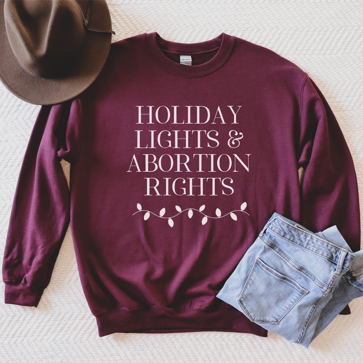 Holiday Lights and Abortion Rights Sweatshirt