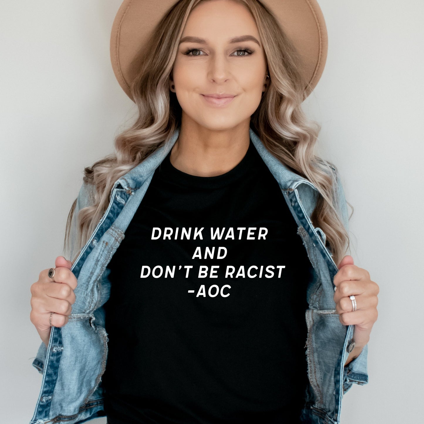 Drink Water and Don't be Racist T-Shirt