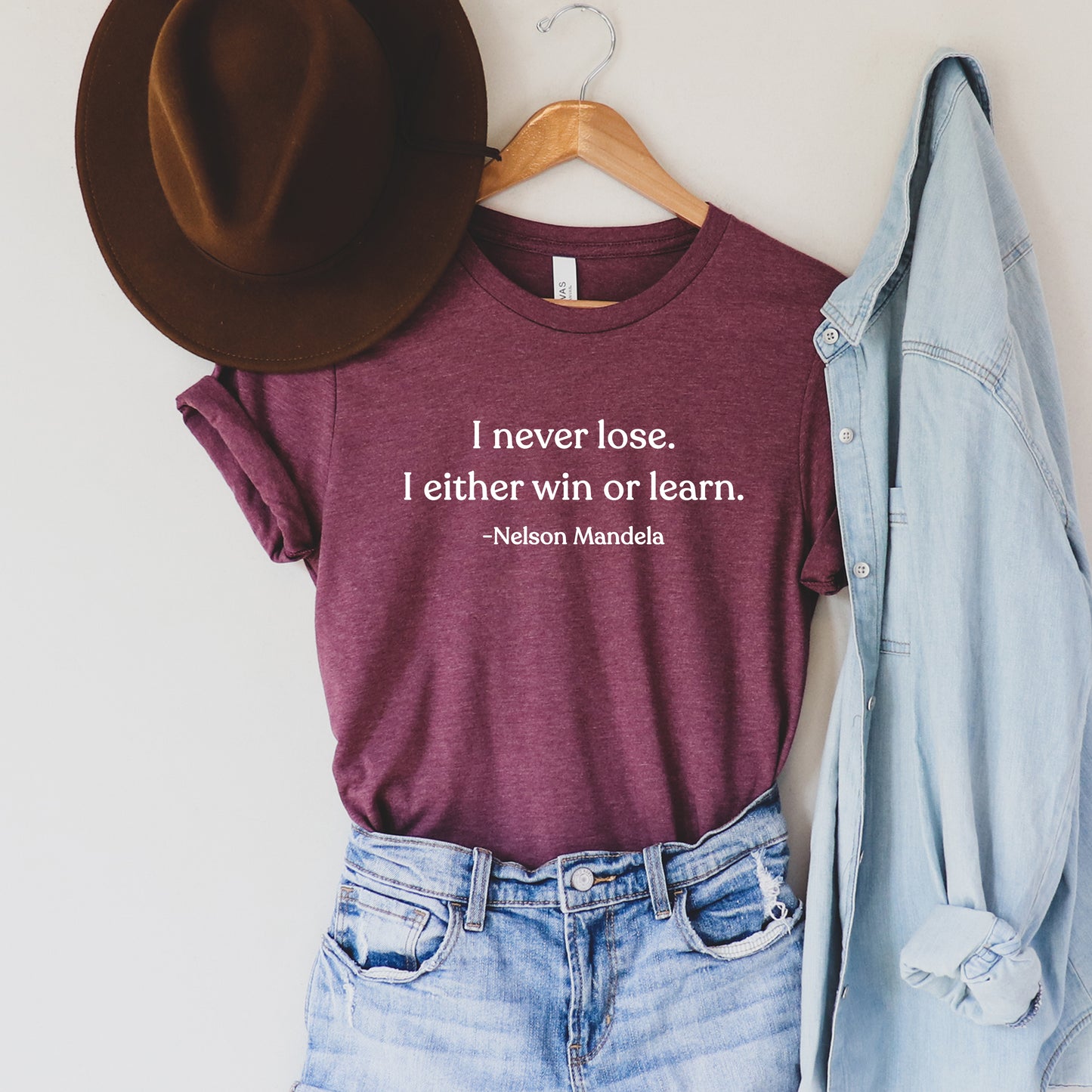 I either Win or Learn Nelson Mandela T-Shirt