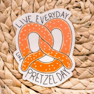 Pretzel Day Sticker