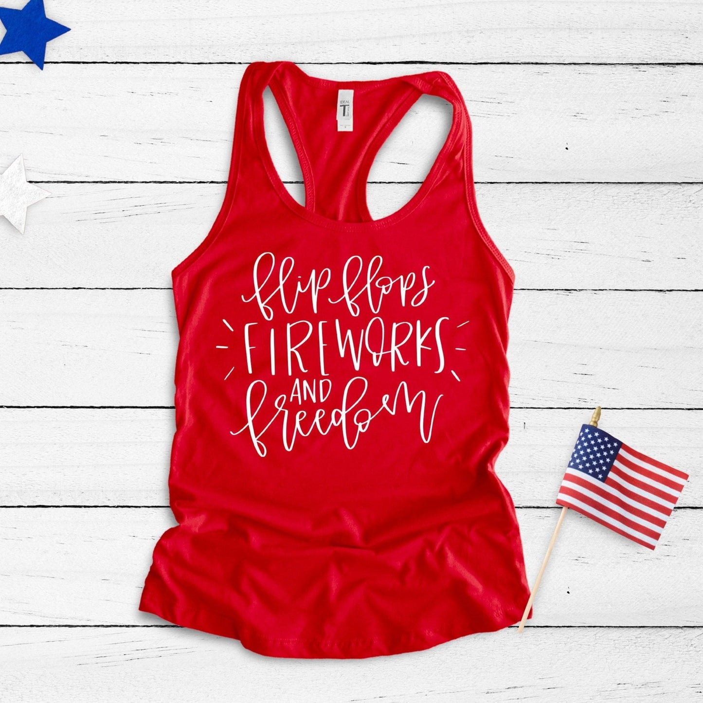 Flipflops Fireworks and Freedom Tank Top