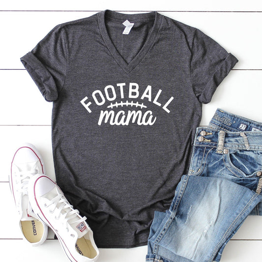 Football Mama V-Neck T-Shirt