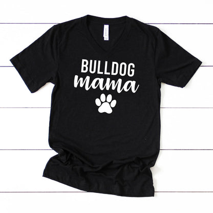 Bulldog Mama V-Neck T-Shirt