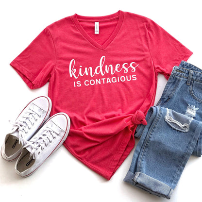 Kindness is Contagious V-Neck T-Shirt