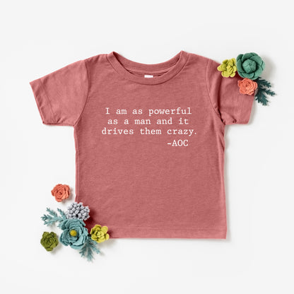 I Am As Powerful As a Man Youth T-Shirt